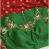 Statement Elegance Green Designer Blouse with Bird-Inspired Maggam Work