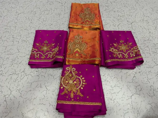 Stunning Green Tissue Designer Blouse with Aari Embroidery – Special Deal