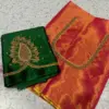 Stunning Green Tissue Designer Blouse with Aari Embroidery – Special Deal