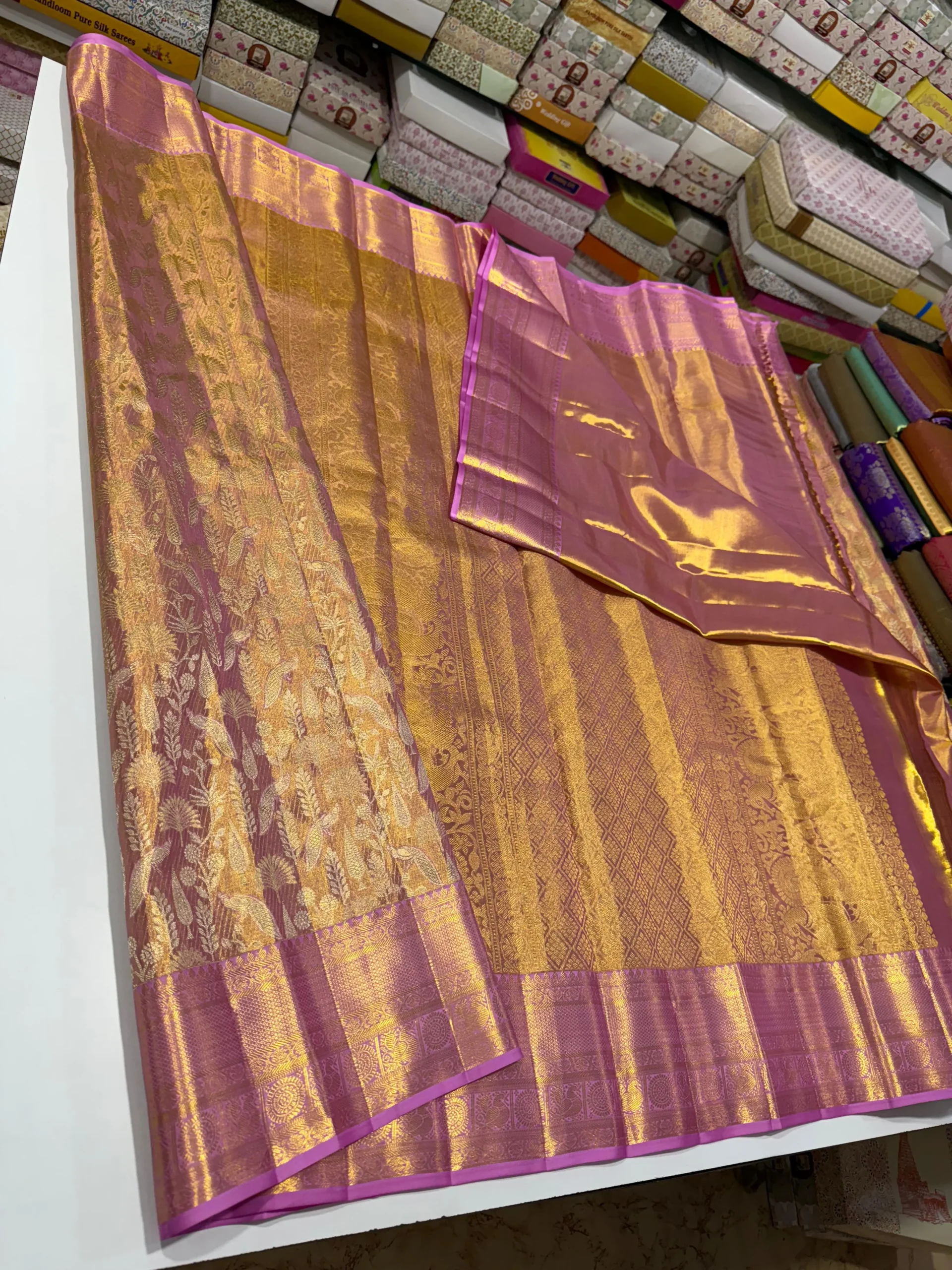 Timeless Beauty Handwoven Tissue Silk Saree for Grand Bridal Looks