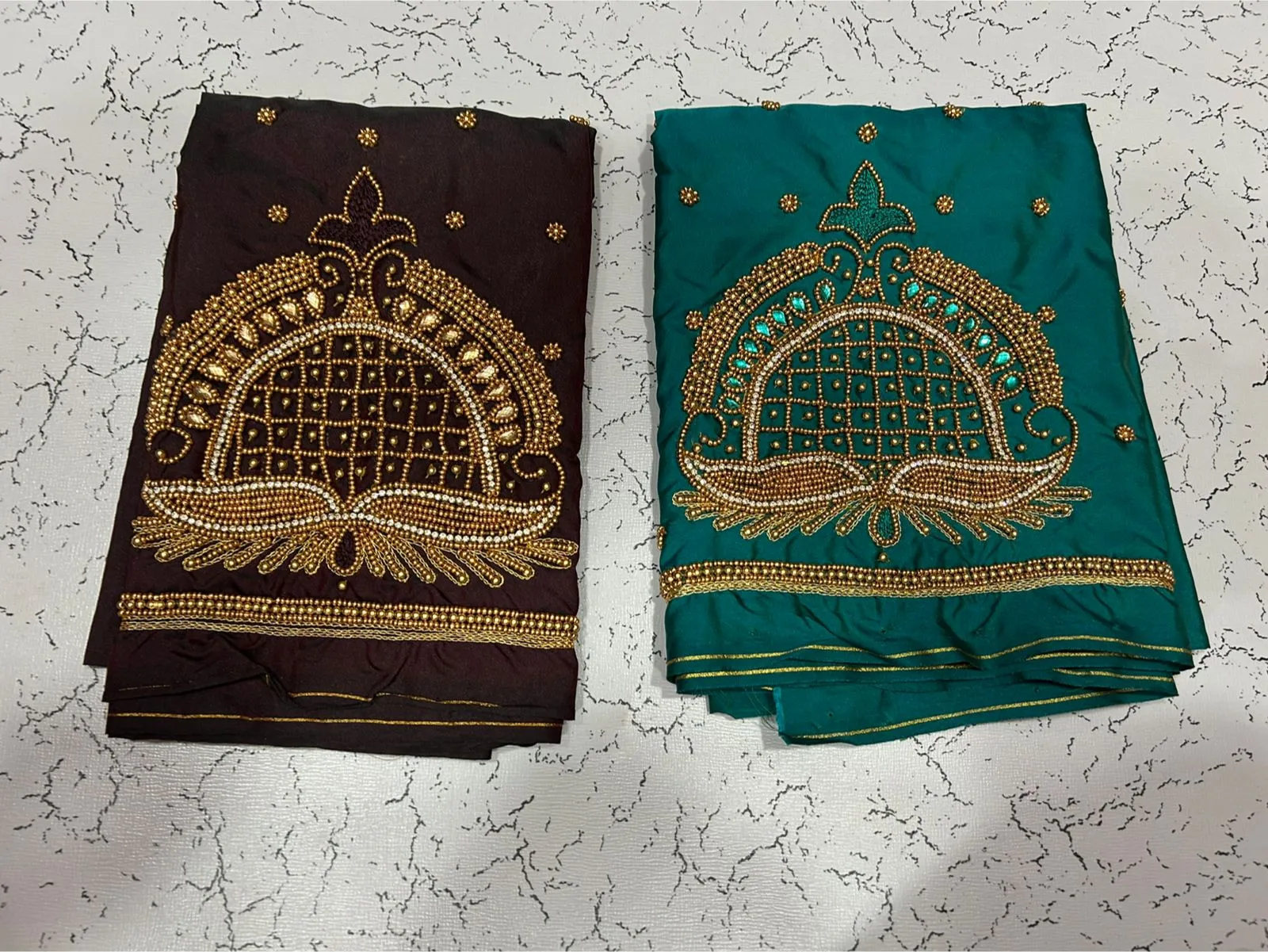 Timeless Charm: Checks Aariwork Blouse Now on Exclusive Offer!