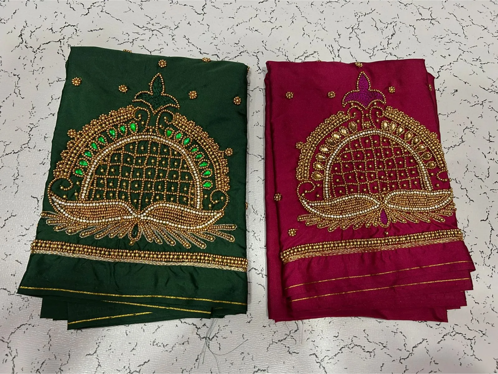 Timeless Charm: Checks Aariwork Blouse Now on Exclusive Offer!