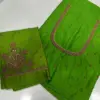Vibrant Parrot Green Aari Work Blouse Elegant Craftsmanship Now on Festive Offer