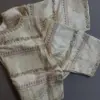 Cream Bridal Maggam Work Blouse with Intricate Lines Design