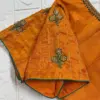 Designer Mustard Yellow Blouse with Elegant Maggam Embroidery
