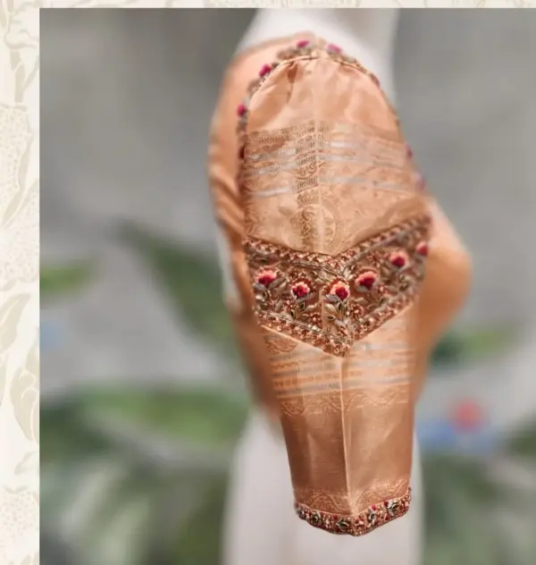 Designer Peach Wedding Blouse Perfect for Brides & Bridesmaids