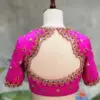 Designer Pink Maggam Blouse with Intricate French Knot Embroidery