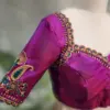 Elegant Pink Maggam Embroidery Blouse with Ethnic Threadwork