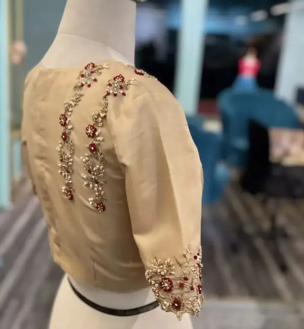 Exclusive Gold Wedding Maggam Work Blouse Elegant Bridal Wear Collection