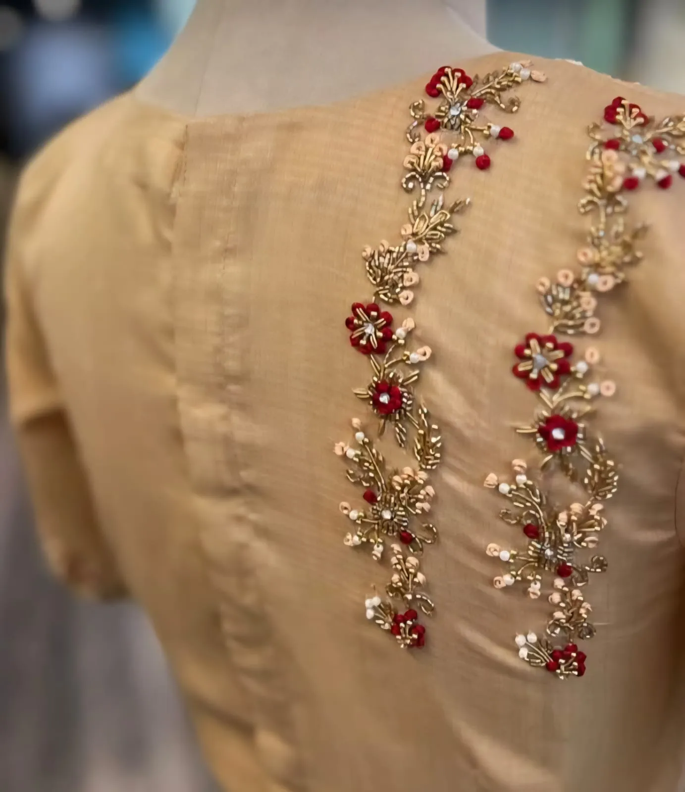 Exclusive Gold Wedding Maggam Work Blouse Elegant Bridal Wear Collection