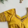 Exclusive Lemon Yellow Bridal Maggam Blouse Royal Handcrafted Design