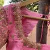 Exquisite Baby Pink Raw Silk Zardosi Maggam Work Blouse Bridal Designer Wear