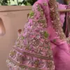 Exquisite Baby Pink Raw Silk Zardosi Maggam Work Blouse Bridal Designer Wear
