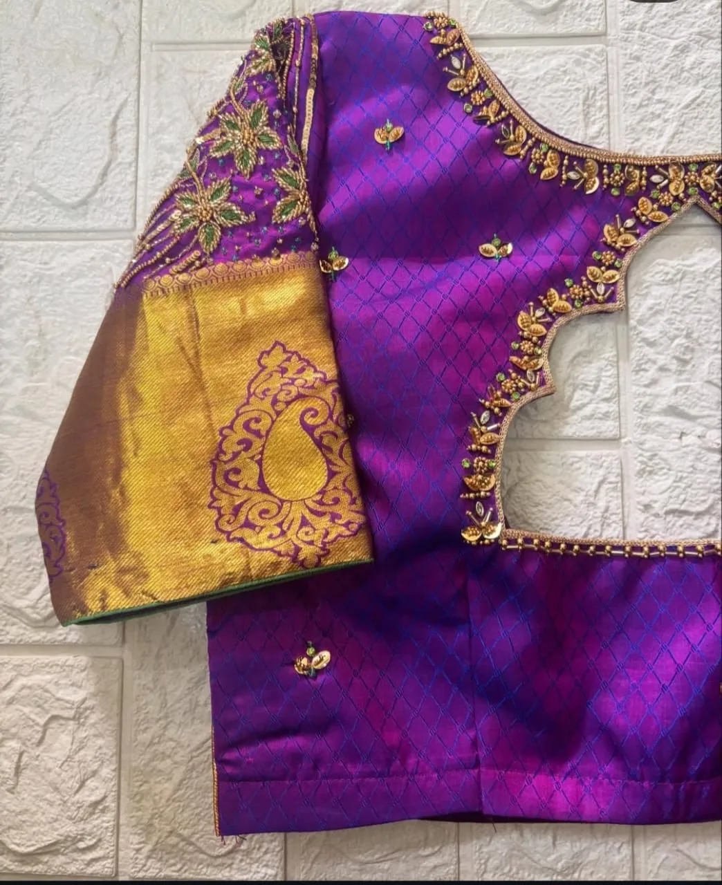 Grand Wedding Maggam Blouse in Purple Handcrafted Designer Perfection