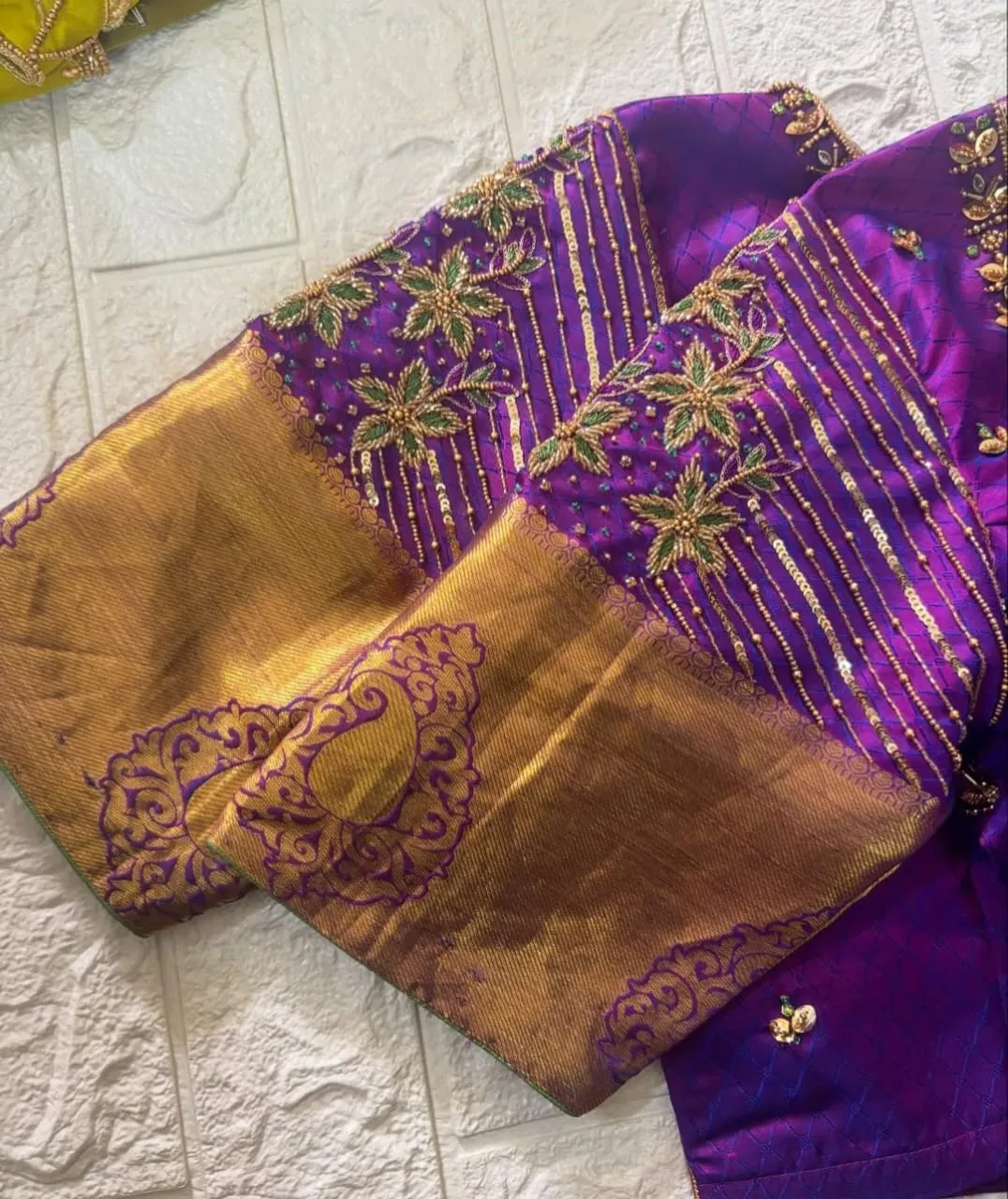 Grand Wedding Maggam Blouse in Purple Handcrafted Designer Perfection