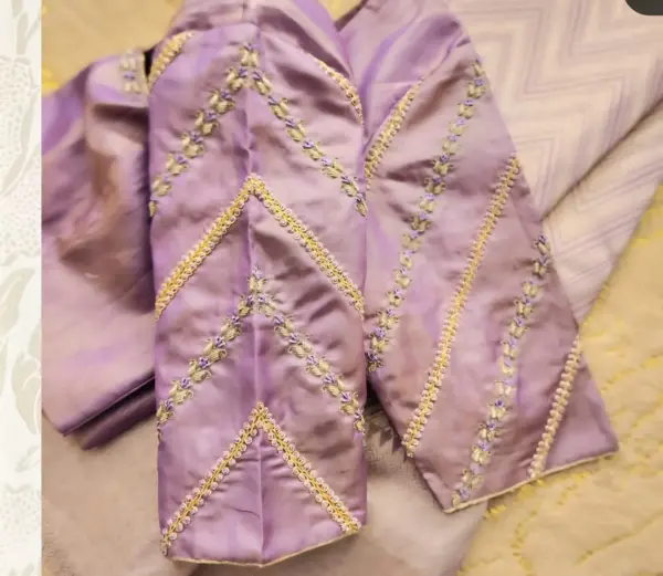 Latest Light Purple Maggam Blouse Perfect for Engagement & Festive Wear