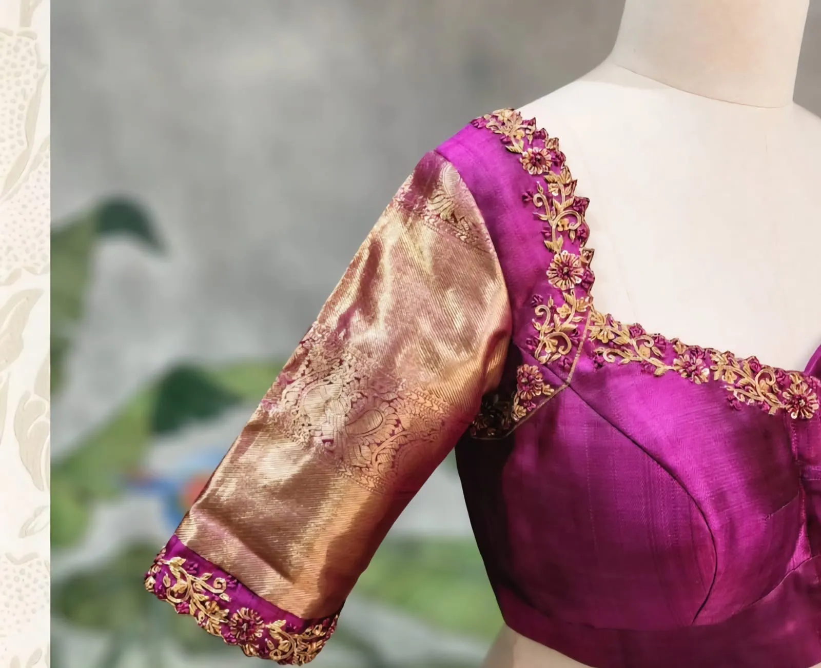 Latest Rani Pink Wedding Maggam Work Blouse Perfect for Engagement & Bridal Wear