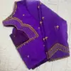 Lavender Bridal Maggam Work Blouse Minimal Zardosi Elegance for Weddings