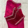 Luxury Pink Net Minimal Embroidery Maggam Blouse Modern Yet Traditional