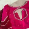 Luxury Pink Net Minimal Embroidery Maggam Blouse Modern Yet Traditional