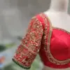 Luxury Red Wedding Blouse Handcrafted Madhubala Maggam Work