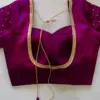 Madhubala Inspired Pink Velvet Maggam Work Party Blouse Royal & Elegant