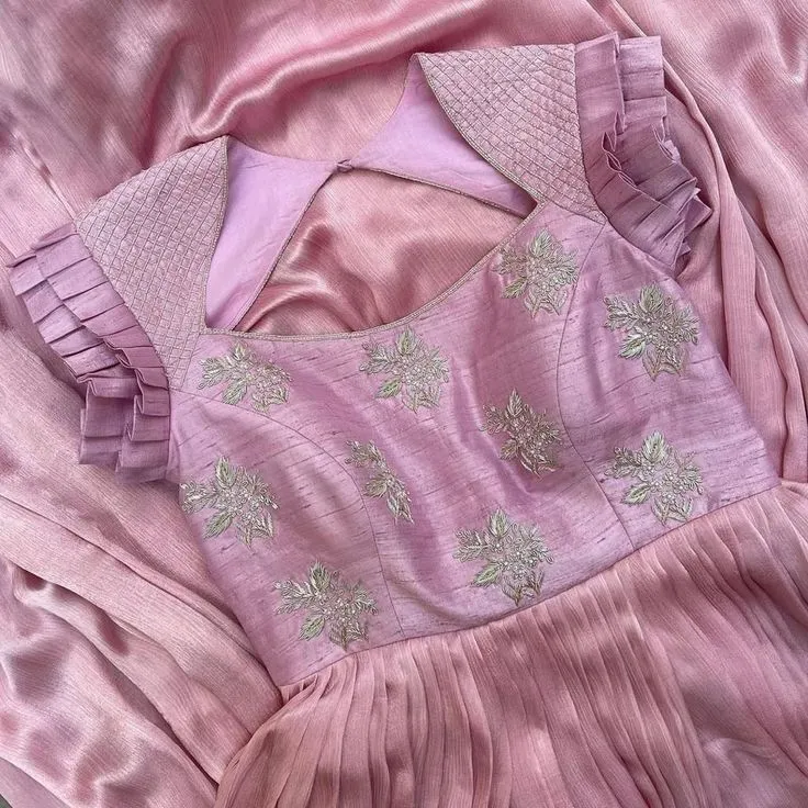 Onion Pink Grand Maggam Work Long Frock Trending Bridal Outfit Online