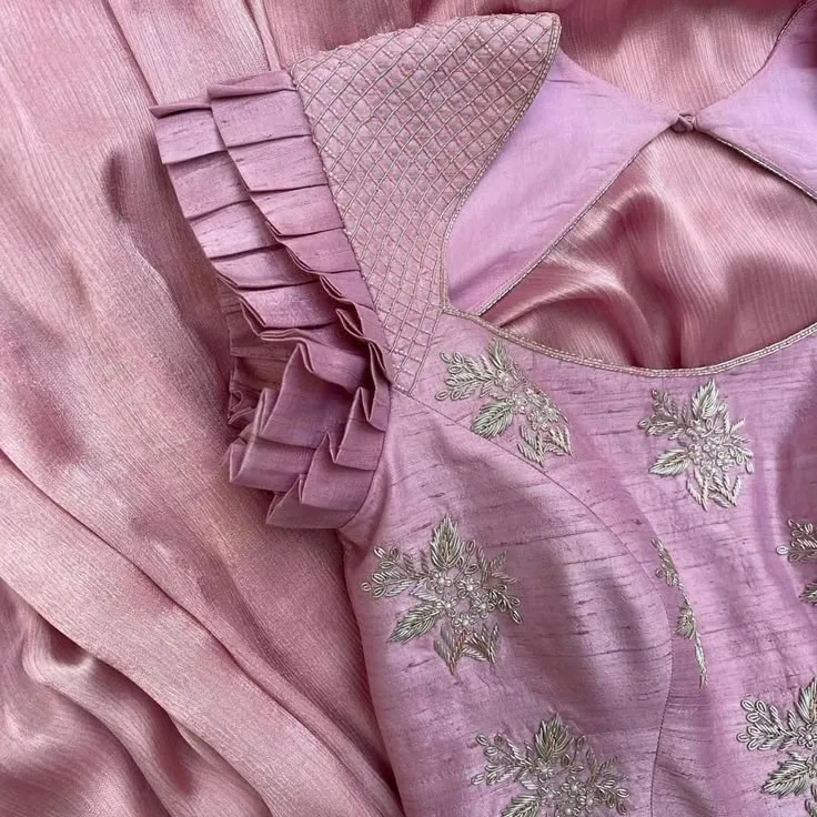 Onion Pink Grand Maggam Work Long Frock Trending Bridal Outfit Online