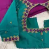 Peacock Blue Grand Maggam Blouse for Weddings Luxury Bridal Wear