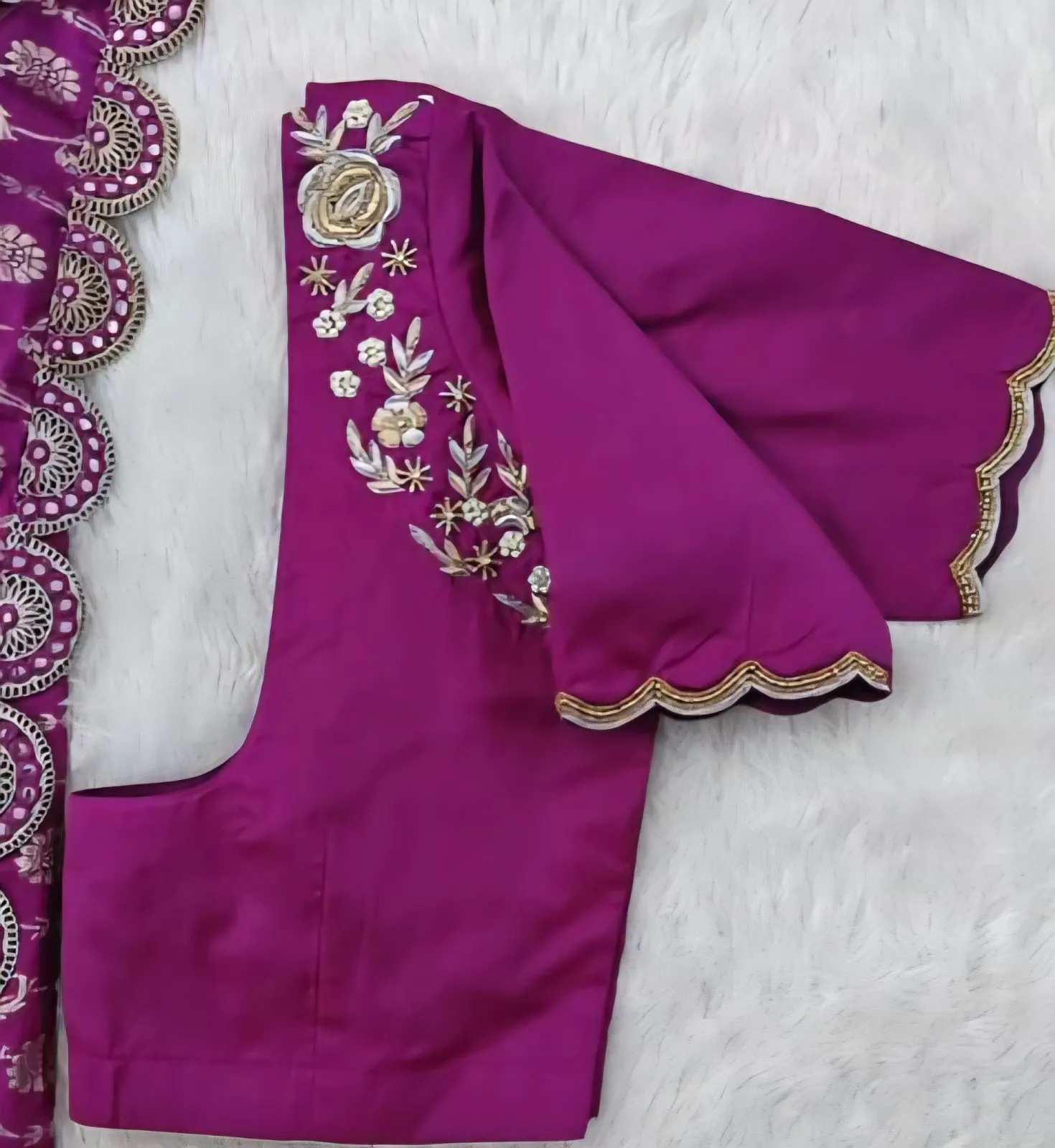 Pink Premium Maggam Work Blouse Custom Tailored for Brides