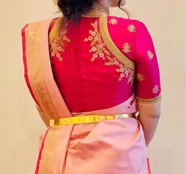 Pink Shoulder Maggam Work Blouse Elegant Designer Bridal & Partywear Style