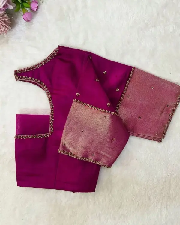 Premium Magenta Pink Bridal Maggam Work Blouse Custom Designer Blouse