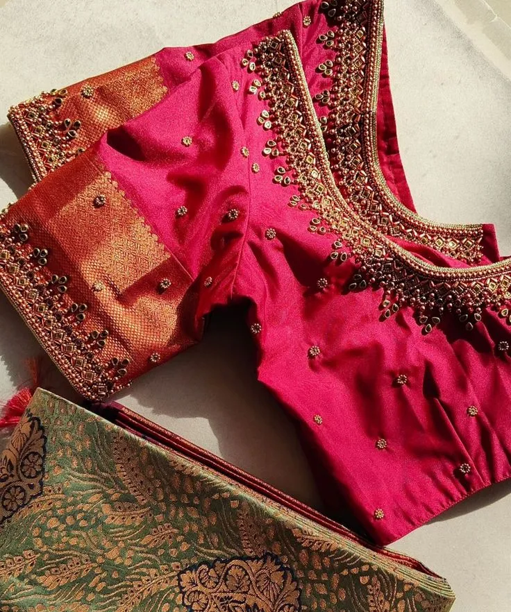 Premium Minimal Maggam Blouse Perfect for Sarees & Lehengas