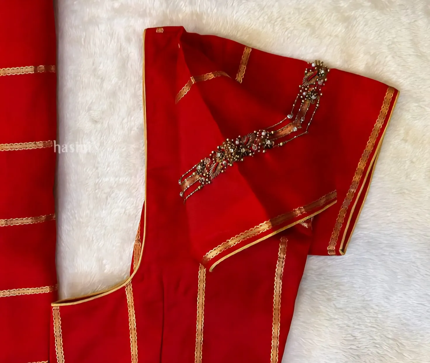 Premium Minimal Maggam Blouse Perfect for Sarees & Lehengas