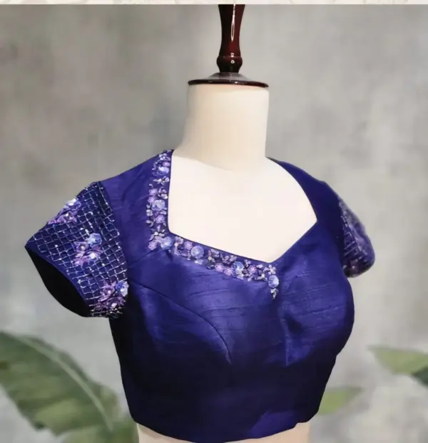 Purple Trending Maggam Work Blouse Elegant Designer Bridal Blouse with Custom Colors