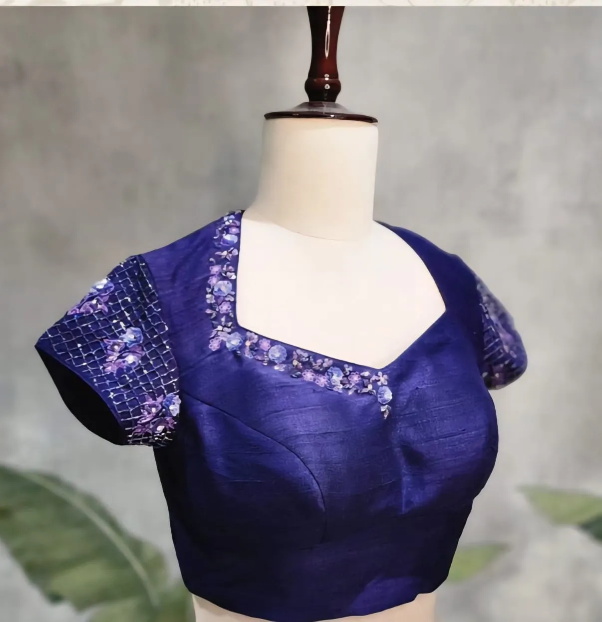 Purple Trending Maggam Work Blouse Elegant Designer Bridal Blouse with Custom Colors