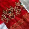 Red Thread Floral Maggam Work Designer Blouse – Bridal & Festive Wear