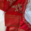 Red Thread Floral Maggam Work Designer Blouse – Bridal & Festive Wear