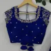 Royal Blue Grand Maggam Work Blouse Luxury Bridal & Partywear Designer Piece