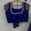 Royal Blue Grand Maggam Work Blouse Luxury Bridal & Partywear Designer Piece