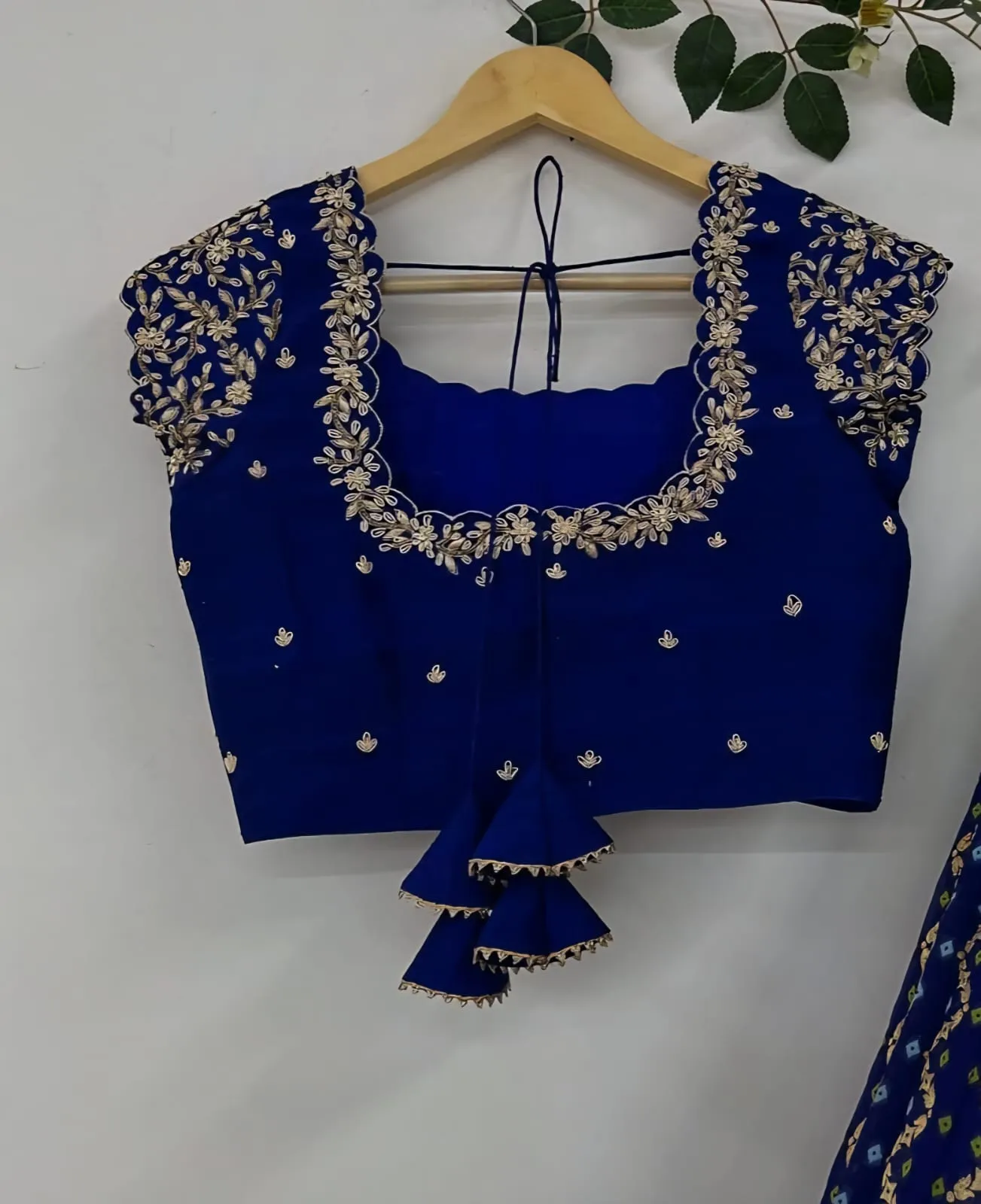 Royal Blue Grand Maggam Work Blouse Luxury Bridal & Partywear Designer Piece