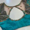 Royal Rama Blue Net Maggam Work Blouse Luxurious Wedding Wear