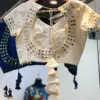 Affordable Glamour Half white Fancy Mirror Maggam Work Blouse for Any Occasion