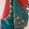 Buy Online Affordable Peacock Green Designer Maggam Work Blouse Trendy Readymade Blouse Under 3K