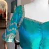 Buy Online Budget-Friendly Sky Blue Maggam Work Blouse Trending Festive Wear Under ₹3500