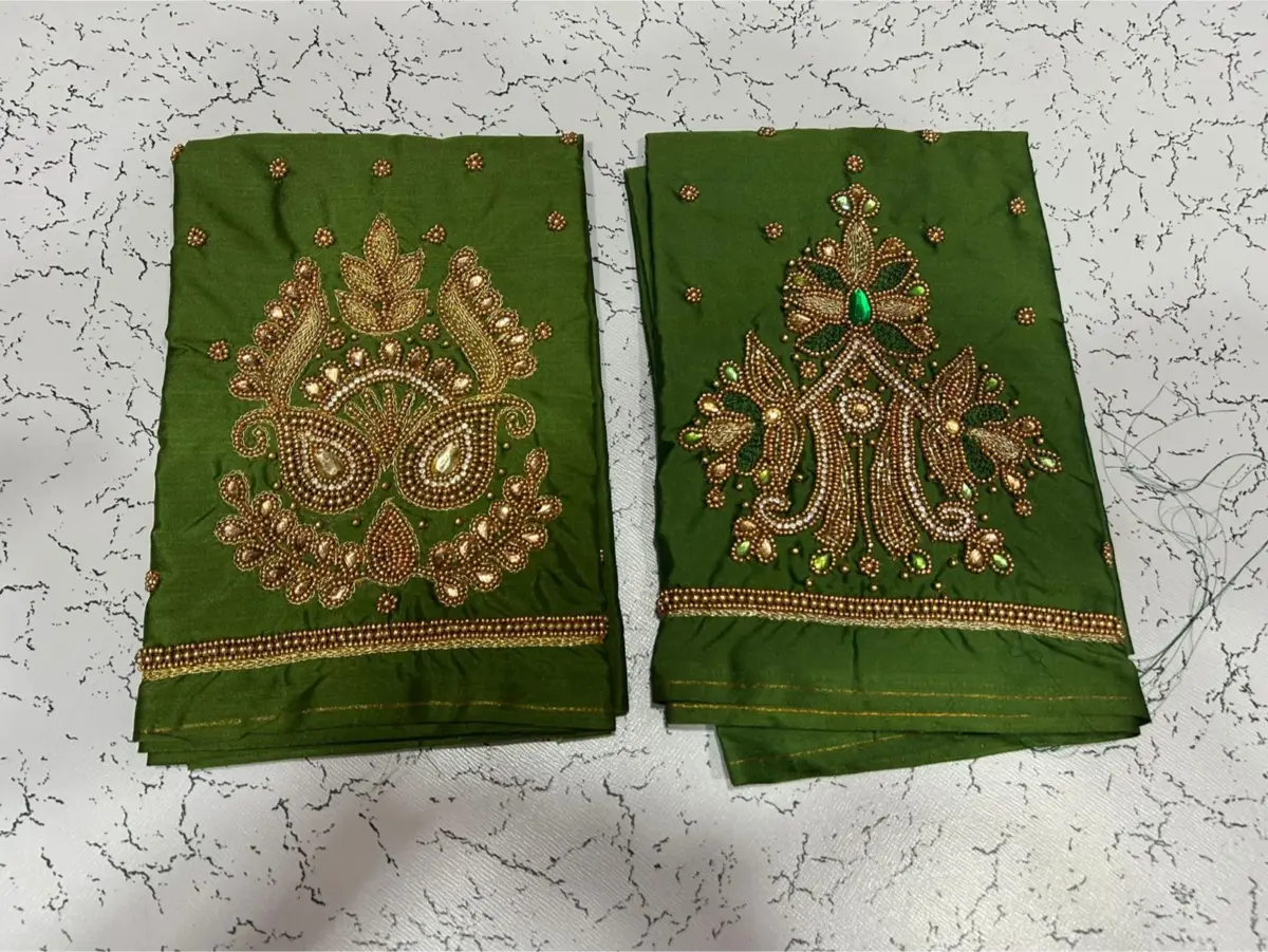 Buy Online Budget Mehndi Green Latest Maggam Work Blouse Under ₹500 Exclusive Style