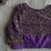 Buy Online Lavender Net Zardosi Party Wear Maggam Work Blouse Premium Ready-to-Wear Under 7K