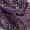 Buy Online Lavender Net Zardosi Party Wear Maggam Work Blouse Premium Ready-to-Wear Under 7K