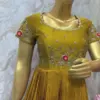 Buy Online Mustard Yellow Maggam Work Long Frock Set Ready-to-Wear Designer Outfit Under 8K Custom Sizes Available