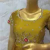 Buy Online Mustard Yellow Maggam Work Long Frock Set Ready-to-Wear Designer Outfit Under 8K Custom Sizes Available